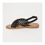 White Sun - Sandales Baishakh - Black Goat Leather - Black