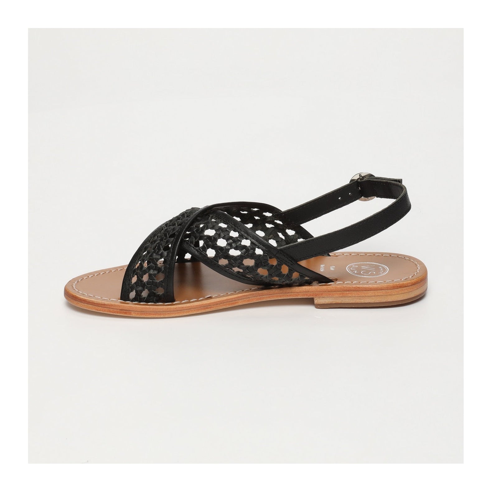 White Sun - Sandales Baishakh - Black Goat Leather - Black