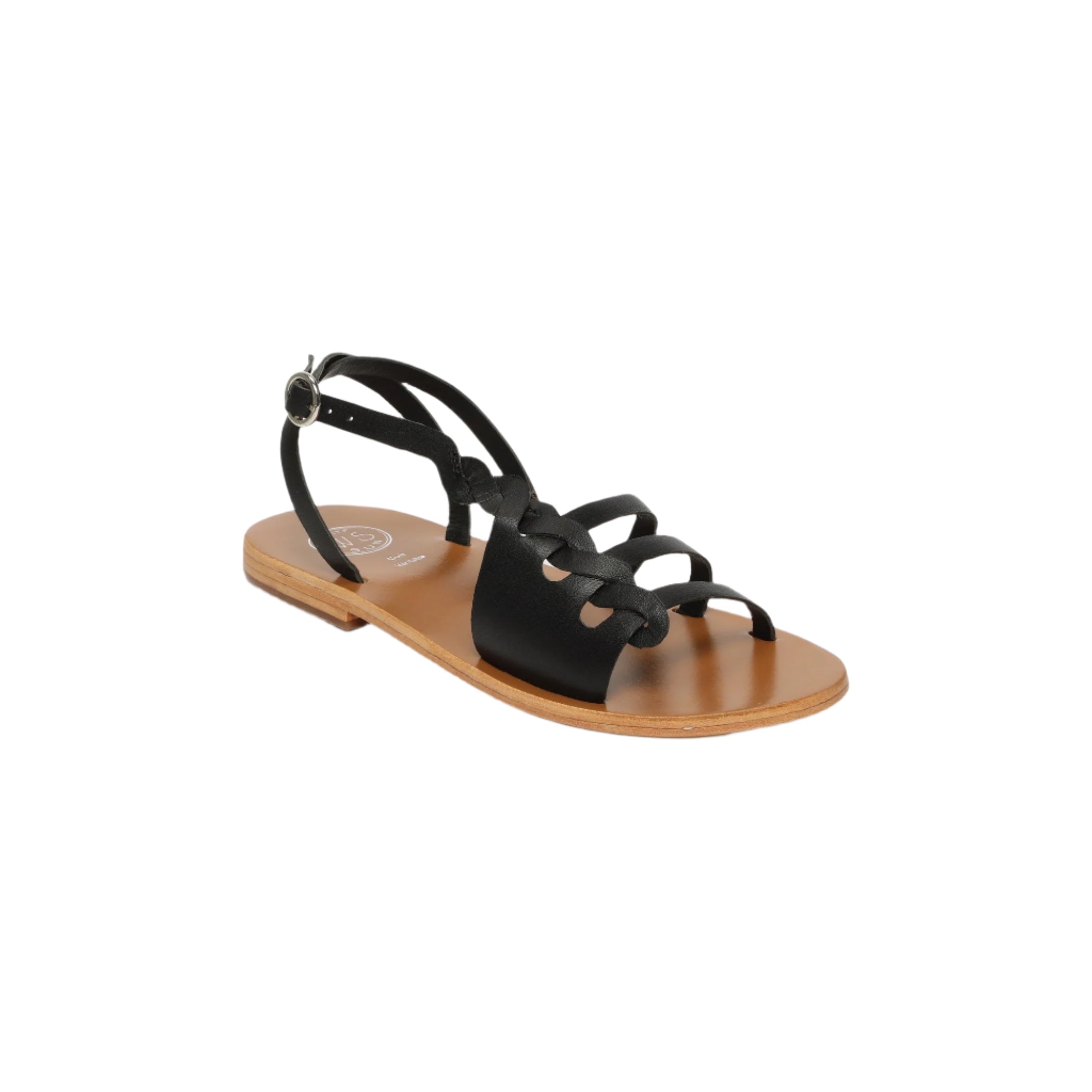 White Sun - Sandales Delaram - Black Goat Leather - Black