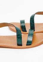 White Sun - Sandales Xigala - Green Croco Print Goat - Green Croco