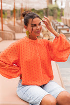 SANDRO Orange - Blouse À Pois