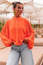 SANDRO Orange - Blouse À Pois