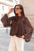 SANDRO Chocolat - Blouse À Pois