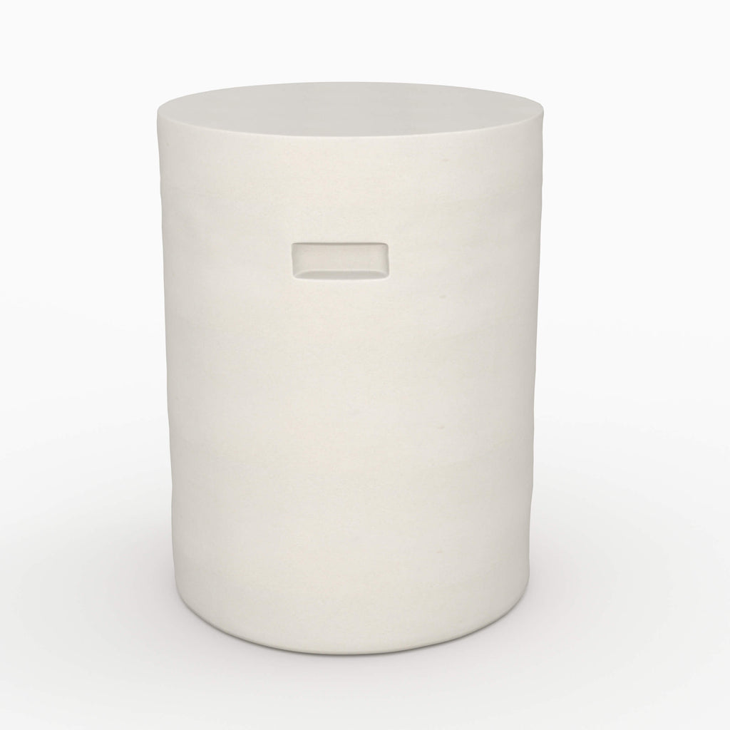 santorini table d appoint ronde en beton blanc cylindre