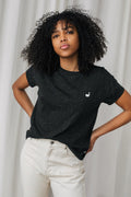 meta-preview, organic cotton black tshirt with neps