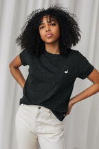 meta-preview, organic cotton black tshirt with neps