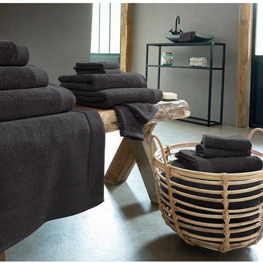 Serviette De Toilette - Gris Anthracite - Perle De Coton - The Bradery