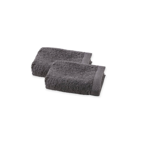 Set De 2 Serviettes Invite - Gris Anthracite - Perle De Coton - The Bradery