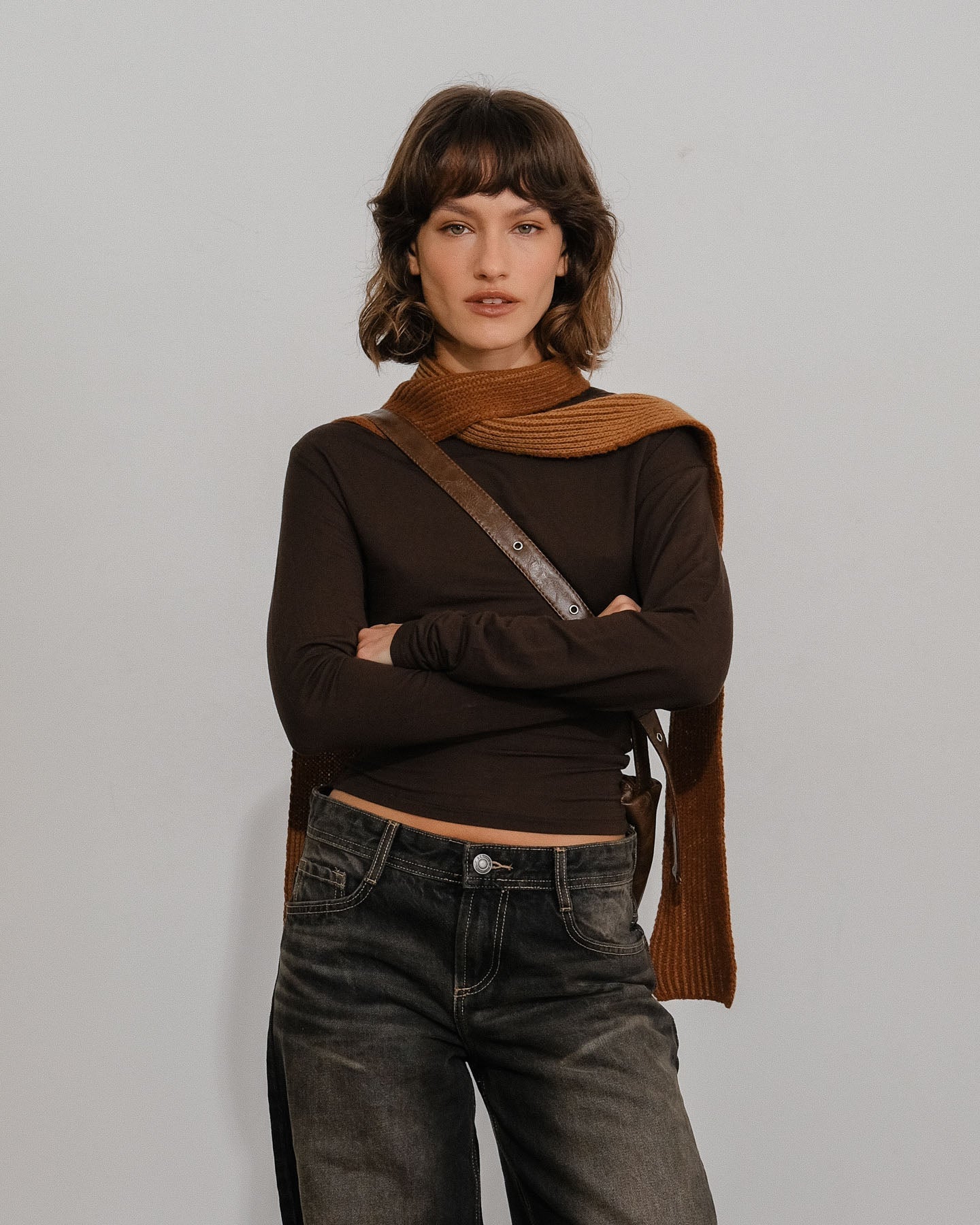 Écharpe Amaia Skinny - Marron