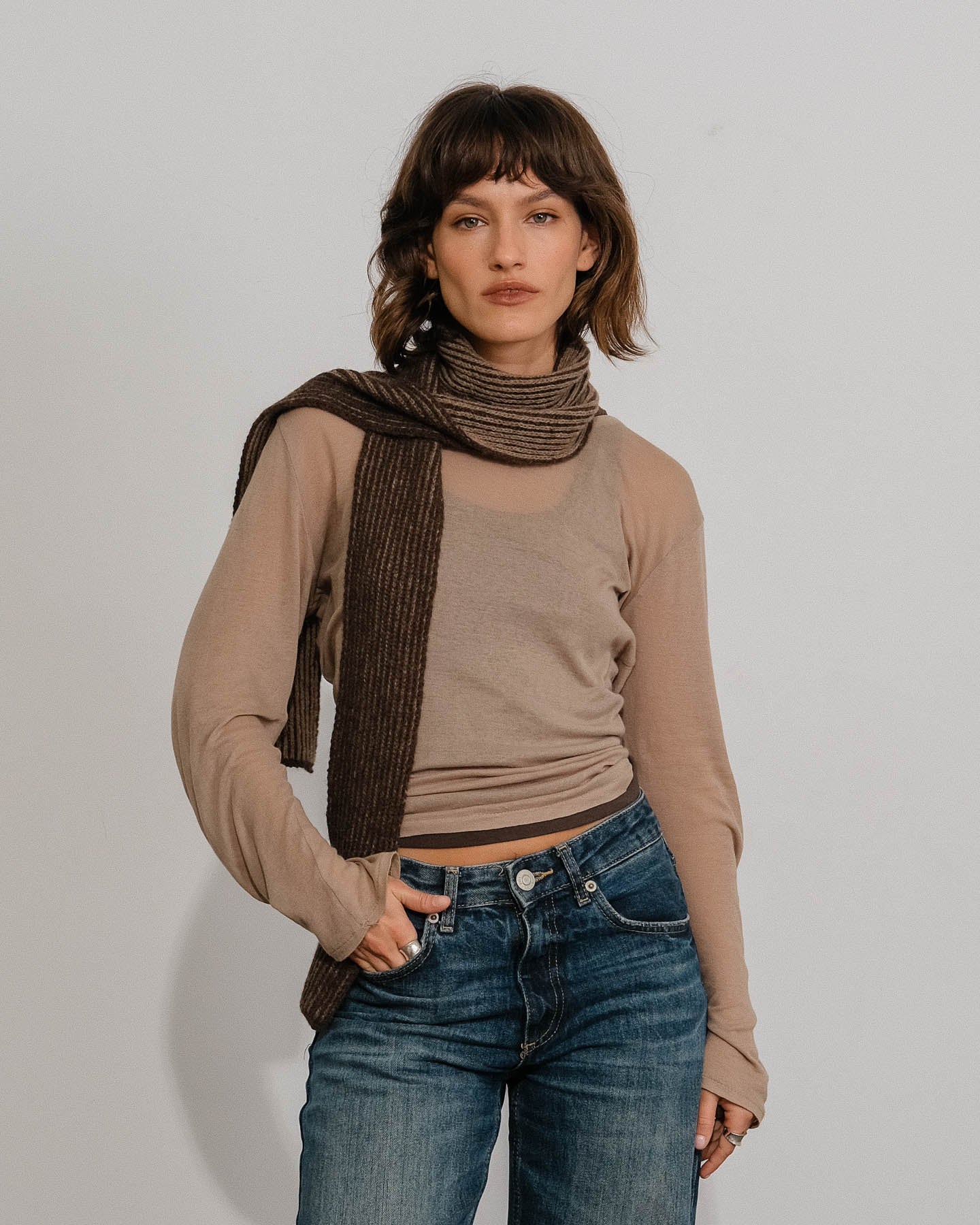 Écharpe Amaia Skinny - Chocolat