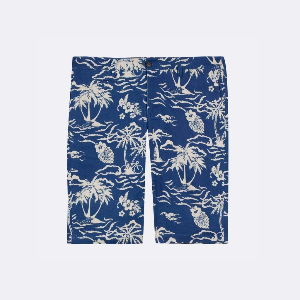 Short Saulieu Cotton - Bleu/Ecru - Homme