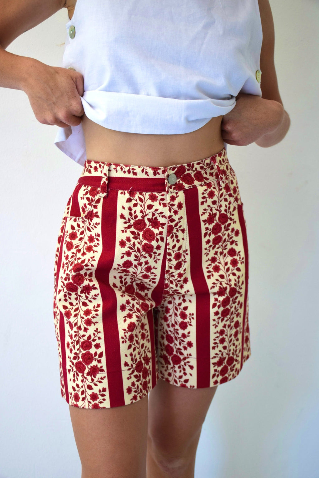 Short Gala Fleurs Rouge