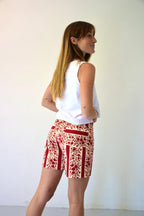 Short Gala Fleurs Rouge