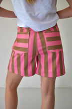 Short Gala Rose Et Marron