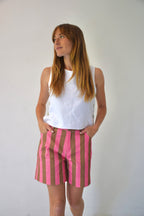 Short Gala Rose Et Marron