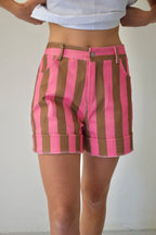 Short Gala Rose Et Marron