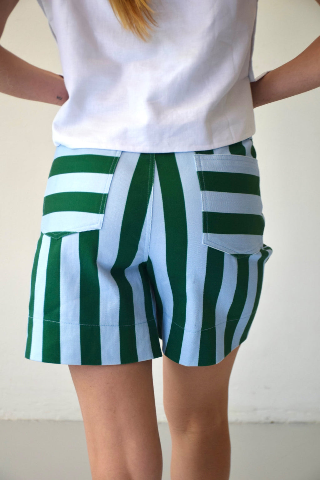 Short Gala Vert Et Bleu Clair