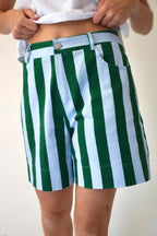 Short Gala Vert Et Bleu Clair