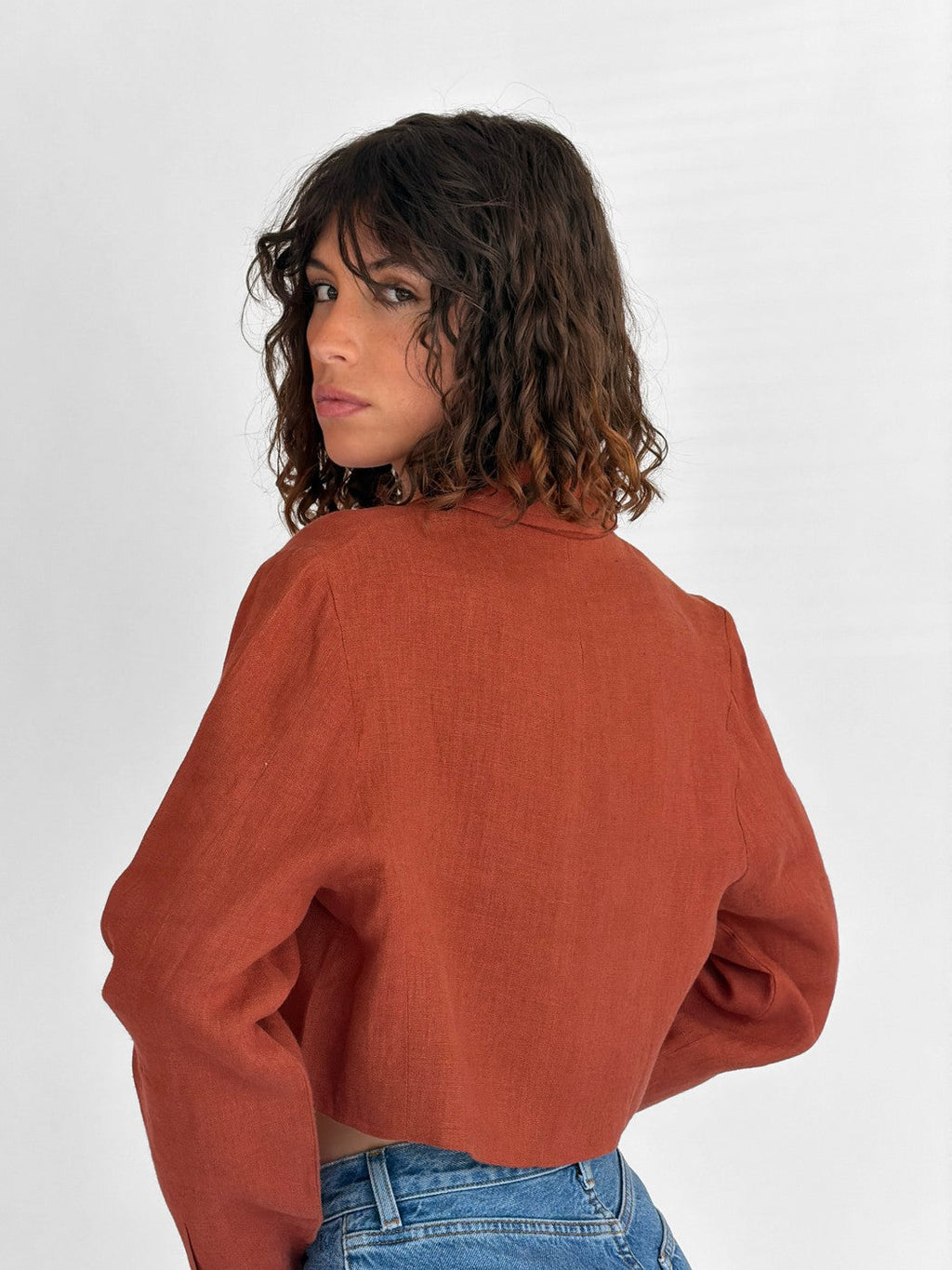 Veste Lin Simeon - Terracotta