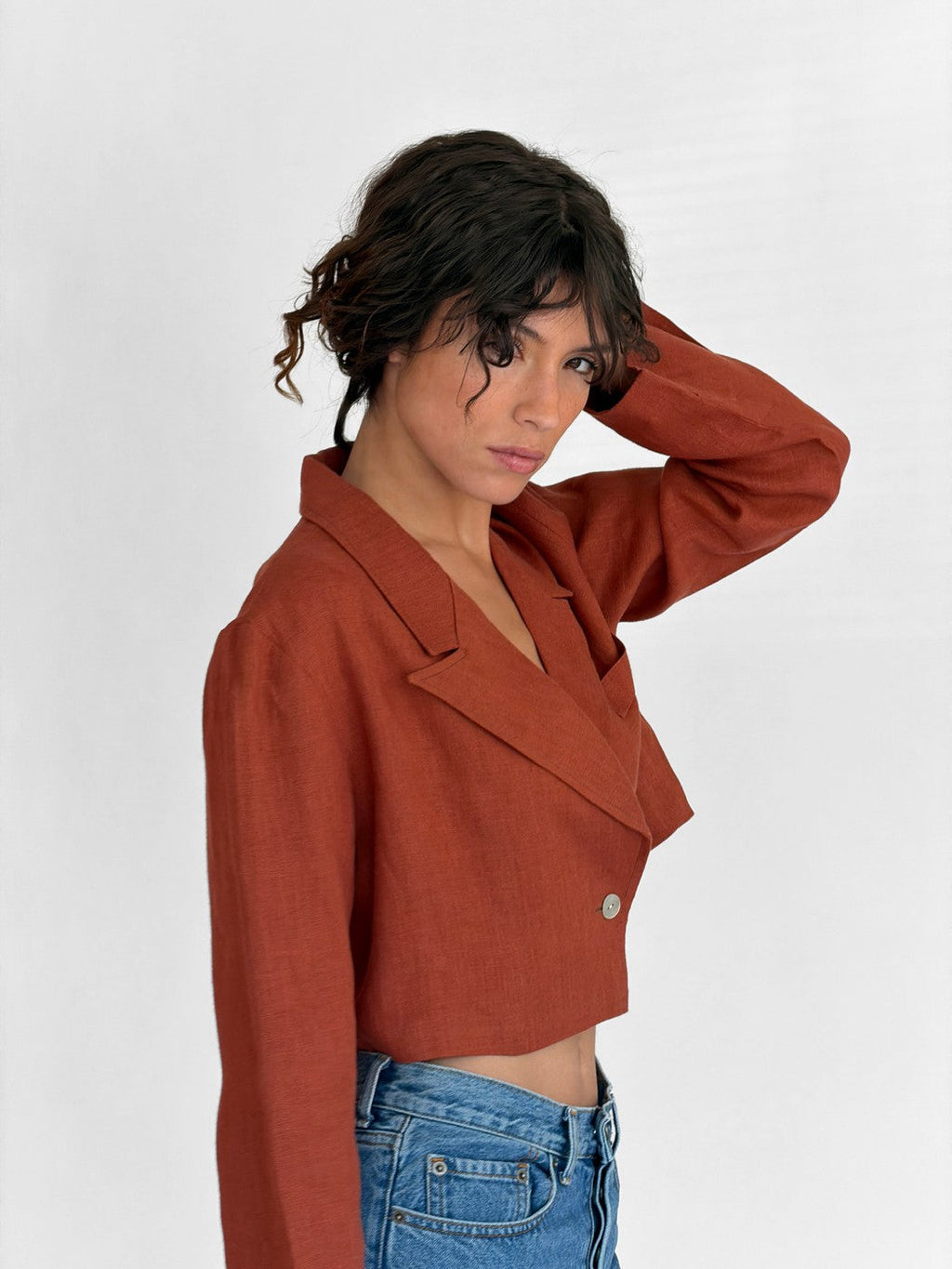 Veste Lin Simeon - Terracotta