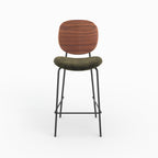 simone lot 2 chaises ilot hautes velours kaki 65 5cm