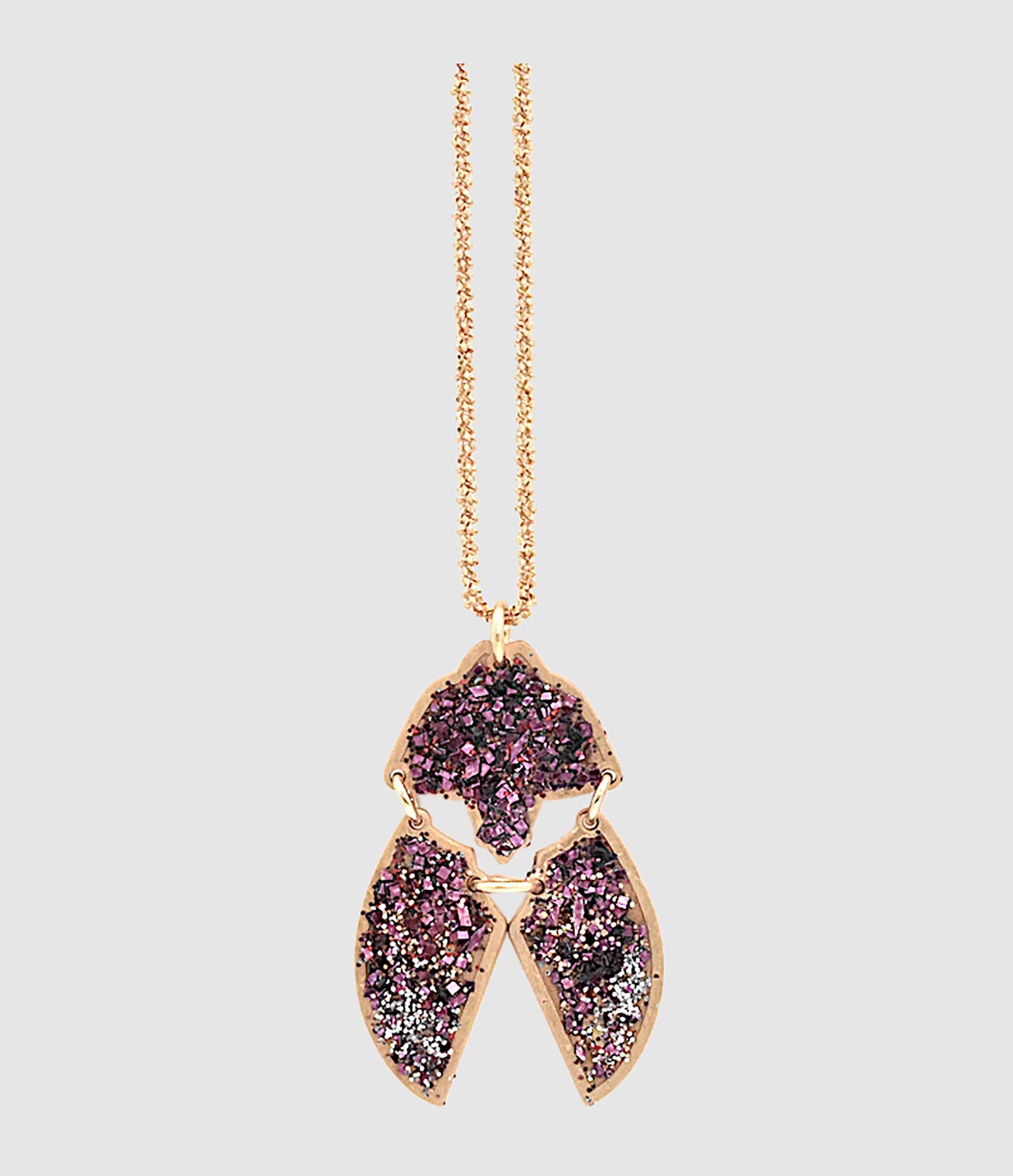 Lsonge - Collier Long Scarabée Khépri Xl Purple - Femme