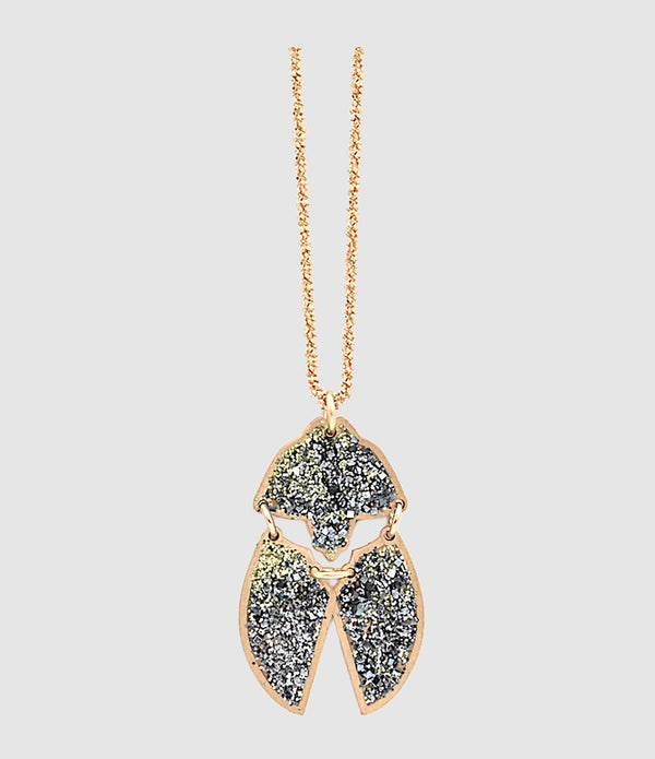 Lsonge - Collier Long Scarabée Khépri Xl Vert - Femme