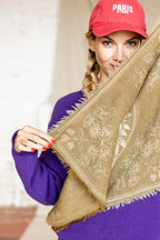 Small Foulard Laine Asha "Iroquois" - Orage