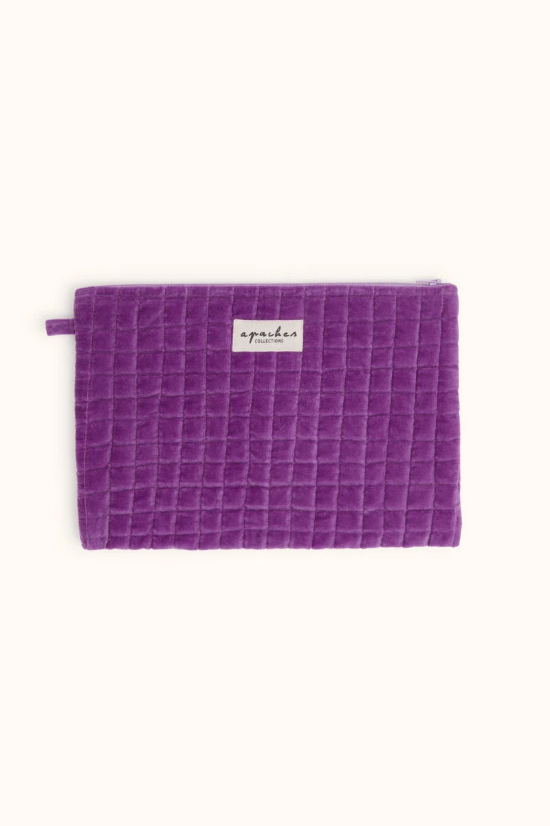 Small Pochette Sana "Velours" - Dahlia