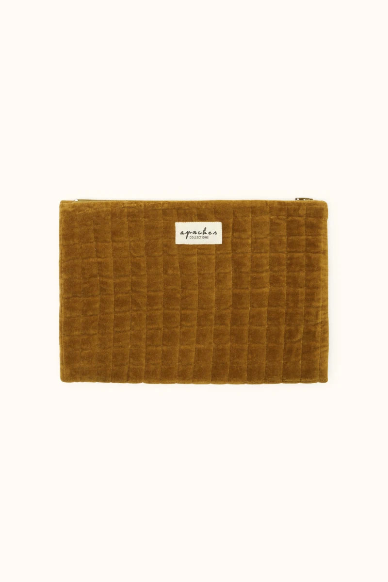 Small Pochette Sana "Velours" - Tapenade