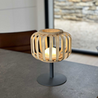 Standy Bambou - Lampe De Table Sans Fil - Bambou - Beige