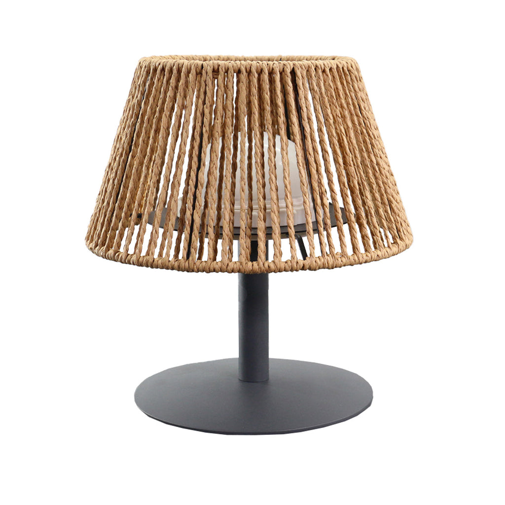 Raffy - Lampe De Table Sans Fil - Rotin - Beige