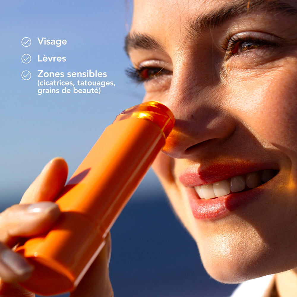 Stick solaire peaux sensibles grain de beauté cicatrice tatouage