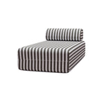 Méridienne Modulable - Tissu Extérieur À Rayures - Blanc Et Gris Anthracite