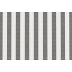 Canapé 2 Places Modulable - Tissu Extérieur À Rayures - Blanc Et Gris Anthracite