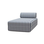 Méridienne Modulable - Tissu Extérieur À Rayures - Blanc Et Bleu Foncé