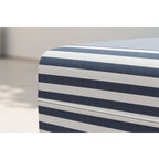 Pouf Modulable - Tissu Extérieur À Rayures - Blanc Et Bleu Foncé