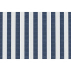 Canapé 3 Places Modulable - Tissu Extérieur À Rayures - Blanc Et Bleu Foncé