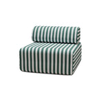 Fauteuil Modulable - Tissu Extérieur À Rayures - Blanc Et Vert Foncé