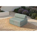 Fauteuil Modulable - Tissu Extérieur À Rayures - Blanc Et Vert Foncé