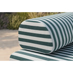Fauteuil Modulable - Tissu Extérieur À Rayures - Blanc Et Vert Foncé