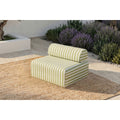 Fauteuil Modulable - Tissu Extérieur À Rayures - Blanc Et Vert Anis