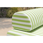 Fauteuil Modulable - Tissu Extérieur À Rayures - Blanc Et Vert Anis