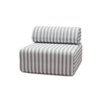 Fauteuil Modulable - Tissu Extérieur À Rayures - Blanc Et Gris