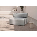Fauteuil Modulable - Tissu Extérieur À Rayures - Blanc Et Gris