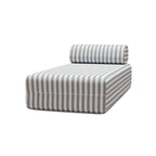 Méridienne Modulable - Tissu Extérieur À Rayures - Blanc Et Gris