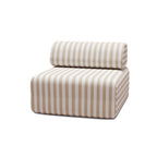 Fauteuil Modulable - Tissu Extérieur À Rayures - Blanc Et Beige