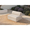 Fauteuil Modulable - Tissu Extérieur À Rayures - Blanc Et Beige