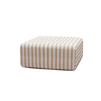 Pouf Modulable - Tissu Extérieur À Rayures - Blanc Et Beige