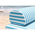 Fauteuil Modulable - Tissu Extérieur À Rayures - Blanc Et Bleu